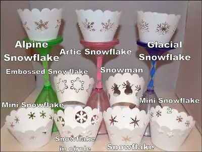 £4 • Buy Snowflake Snowman Frozen Xmas Cupcake Wrappers X12 Holders