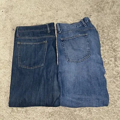 Lot Of 2 GAP Jeans Straight Fit Mens 38X30 Denim Lot Of 2 Medium & Dark Wash • $16.98