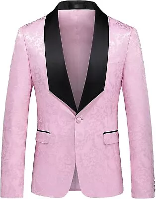 MOGU Mens Floral Blazer Slim Fit Suit Jacket Wedding Prom Dinner Jacket • $73.47