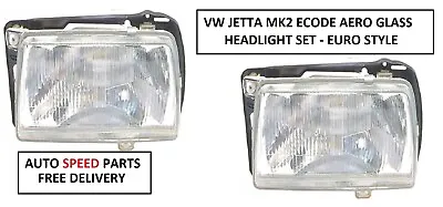 Vw Jetta Mk2 85-92 Aero Glass Replacement Headlight Set Euro Style • $149.99