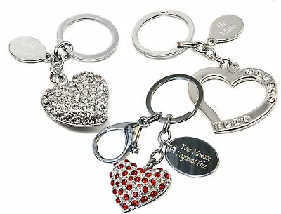 Personalised Heart Shaped Keyring Engraved Valentines Wedding Mothers Day Gift • £4.95