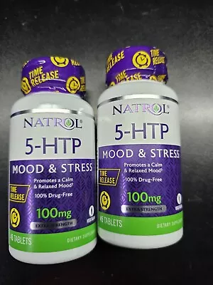 Natrol 5-HTP Mood & Stress Dietary Supplement  100 Mg 45 Tablets 2 Packs 09/24. • $7.49