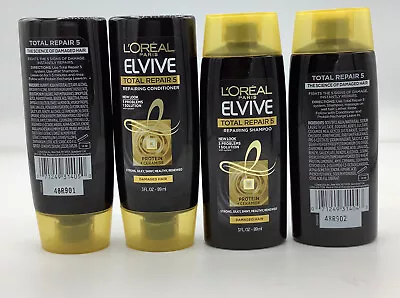 L'Oreal Paris Elvive Total Repair 5 Repairing Shampoo &Conditioner 3oz 4 Pack • $13.99