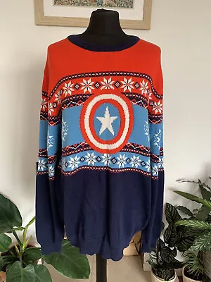 CAPTAIN AMERICA - Christmas Jumper - MARVEL - Size L - Primark • $31.07