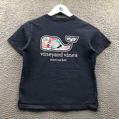 Vineyard Vines T-Shirt Boys Youth Size 7 Short Sleeve Pocket Graphic Logo Navy • $19.99