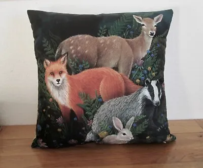 Cushion Cover & Insert - Woodland Friends Animals Fox Badger Rabbit Deer - Gift • £7.99