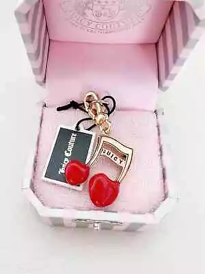 Juicy Couture Y2K Gold Plated Red Enamel Music Note Bracelet Charm • £45