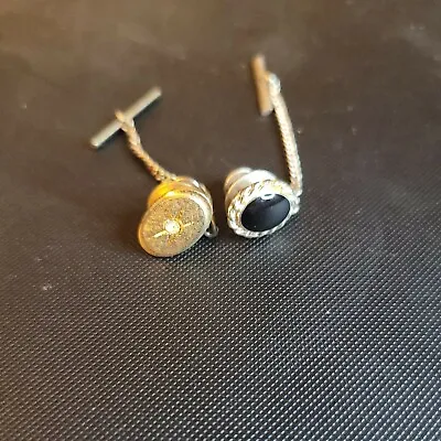 $9.99 • Buy Tie Tacks Set Of 2 One Gold Tone One Silver Tone