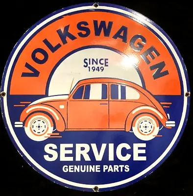 Vintage Art VOLKSWAGEN SERVICE SINCE 1949 PORCELAIN SIGN Rare Advertising 30  • $199