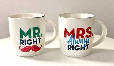 Ceramic Couple Coffee Mugs - Mr. Right & Mrs. Always Right • £23.35