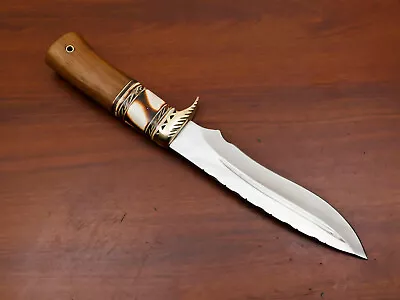 Custom Hand Made D2 Blade Steel Bowie Hunting Knife- Burn Bone/wood - Hb-3009 • $18.99