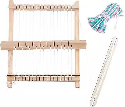 1 Set Mini Wooden Weaving Machine Kit 8.2×6.5  Multi-Craft Weaving Loom With Ya • $10.58