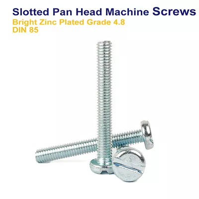 £1.39 • Buy M3 X 50mm SLOTTED PAN HEAD MACHINE SCREWS BRIGHT ZINC PLATED DIN 85