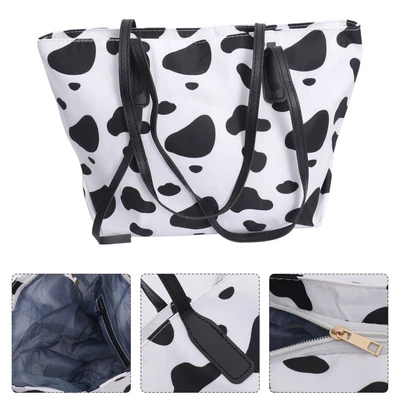 £9.29 • Buy Cow Print Duffle Bag Black White Weekender Shoulder Pouch White Shoulder