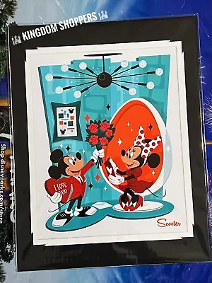 2024 Disney Parks Scooter Burroughs Mickey Minnie My Forever Print 14x18” • £106.99