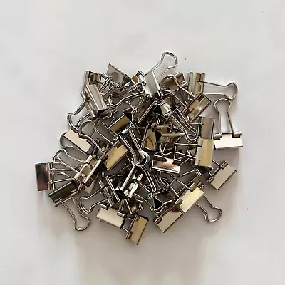 Micro Binder Clips Silver Color Horizontal Width 1/2INCH  Metal Paper Clamp • $6.49