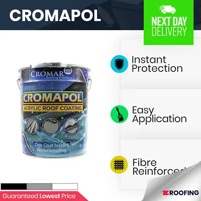 £106.99 • Buy Cromapol | Acrylic Roof Coat | Roof Paint Sealant | Instant Protection 20kg