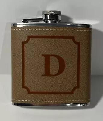 Personalized 6 Oz Leatherette Covered Stainless Steel Flask - Square Or Triangle • $14.99