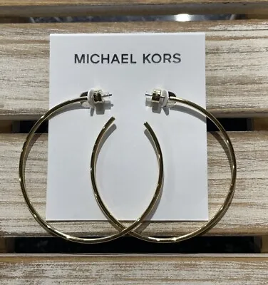 MICHAEL KORS Gold Hoop Earrings New With Box • $30