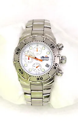 Ellesse Professional 200M Diver Chronograph Watch Silver Never Wore MSRP $450.00 • $170.10
