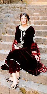 Designer Indian Pakistani Salwar Kameez Velvet Dress Party Wear Suit Wedding Set • £31.98