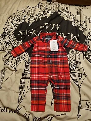 Next Tartan Bodysuit Age 6-9 Months • £6