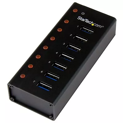 StarTech ST7300U3M 7 Port USB 3.0 Hub Desktop Or Wall-mountable Metal Enclosure • $92.13