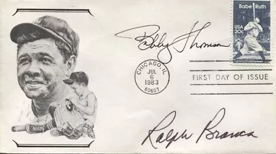 Babe Ruth New York Yankees Cachet Autographed By Thomson & Branca • $7.95