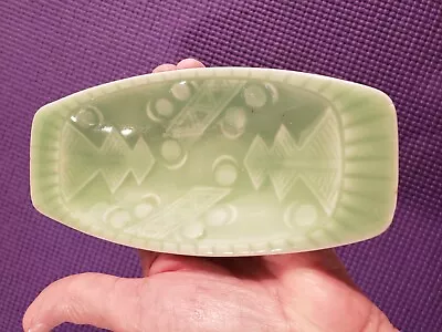 Vintage Made In Japan Art Deco Jadite Green Butter Dish • $9.99