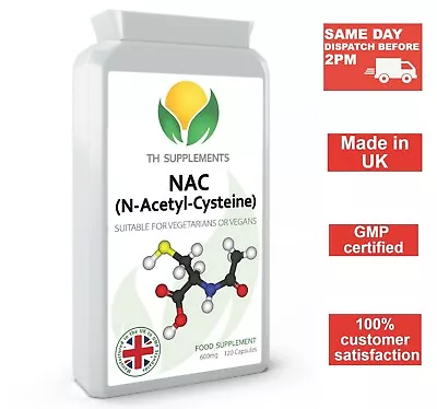 NAC N-Acetyl-Cysteine 600mg 120 Capsules Food Supplement • £12.90