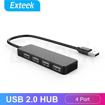 $6.75 • Buy 4 Port Hi-Speed USB 2.0 HUB Compact & Slim USB HUB Splitter For PC Laptop Mac AU