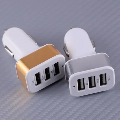 3 Port Triple USB Car Charger Adapter Socket Fit For Phone Pad Tablet • £3.35