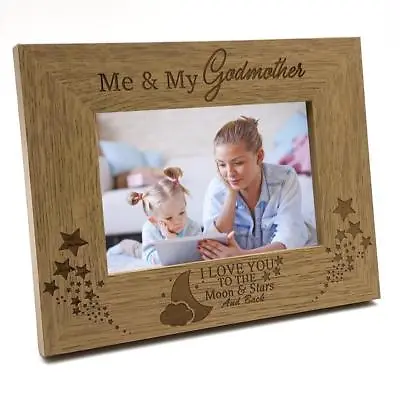 Me And My Godmother Love You To The Moon Photo Frame Gift FW216 • £12.98