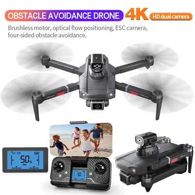 Foldable FPV RC Drone With 4K HD Wifi Camera Quadcopter Brushless +3 Battery • $58.99