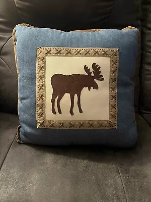 Woolrich Home Moose Motif Throw Pillow EUC • $17.99