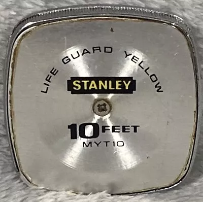 Vintage Stanley Lifeguard Yellow 10 Ft Tape Measure MYT10 Silver Tone • $14.99
