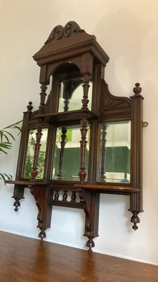 £40 • Buy Late Victorian/Edwardian Mahogany Over Mantle Mirror