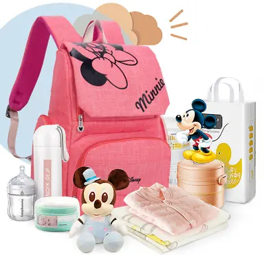DISNEY Mickey Minnie Baby Bag Maternity Nappy Stroller Backpack Mickey Minnie • £47.99