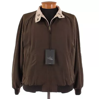 Hettabretz NWD Silk & Cashmere Reversible Bomber Jacket 50 (~ XL US) Brown & Tan • $999.99