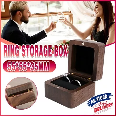 Ring Storage Box Wooden Box Jewelry Display Proposal Engagement Wedding Ceremony • $14.12