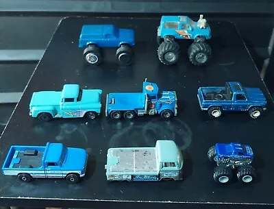 Monster Micro & More Blue Truck Bonanza Lot (8) Mudslinger Blue Thunder Bywayman • $7.99