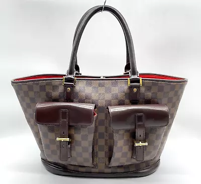 Auth Louis Vuitton Damier Ebene Manosque GM N51120 Tote Bag NS040036 • $232.50