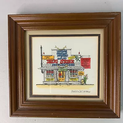 Roger Mason Framed Hand Painted Print Drug Store Signed And Numbered Vintage 86 • $14