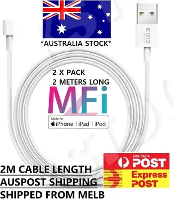 $15.99 • Buy 2x 2m MFI Certified Lightning Charging Cable For Apple IPhone 7 8 X 11 12 13 14