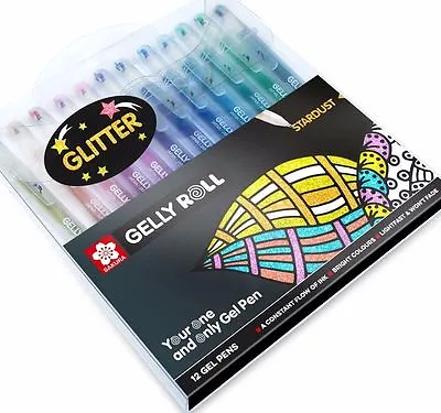 Sakura Gelly Roll Stardust Pen - Sparkling Gliitter Colour Wallet Set Of 12 • £23.95