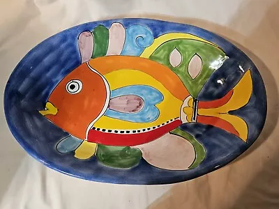 La Musa Made In Italy 19   X 12   Fish Platter Beautiful Colors And Definition • $19.50