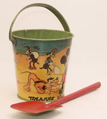 DISNEY'S  TREASURE ISLAND  SAND PAIL And SHOVEL With MICKEY PLUTO Others EX. • $159