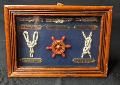 Vintage French Sailor's Nautical Knots Shadow Box Framed 7x5x1  5 Knots • $15