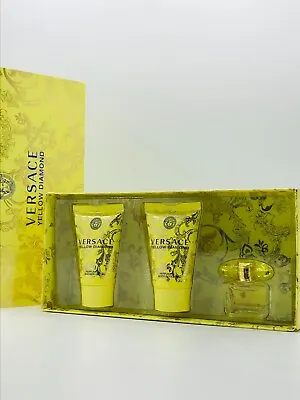 Versace Yellow Diamond Mini 3pc Set Perfume Splash 0.17 Oz Lotion Shower Gel • $26.95