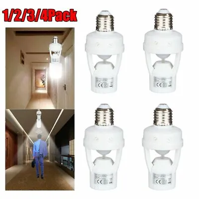 1/3/4X E27 PIR Infrared Motion Sensor LED Light Dimmable Lamp Bulb Holder Socket • $8.82